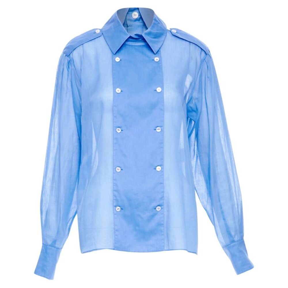 Chanel Blue Double Breasted Shirt